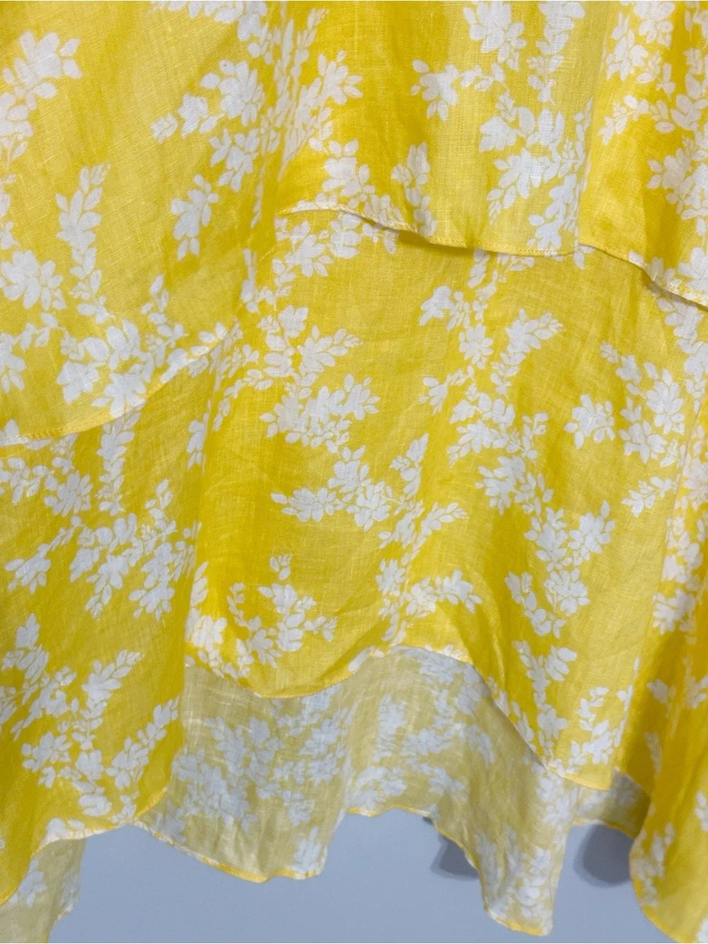 KEEPSAKE the Label Fallen Dress Yellow Floral Linen Midi Dress Size X-Small‎